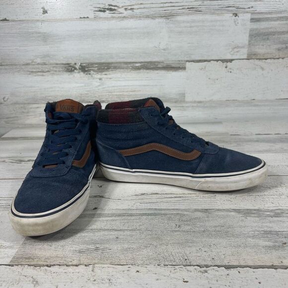 Vans Womens Ward Hi MTE Suede Plaid Lace Up Trainer Sneaker Shoes Blue Size 8 - Picture 6 of 8